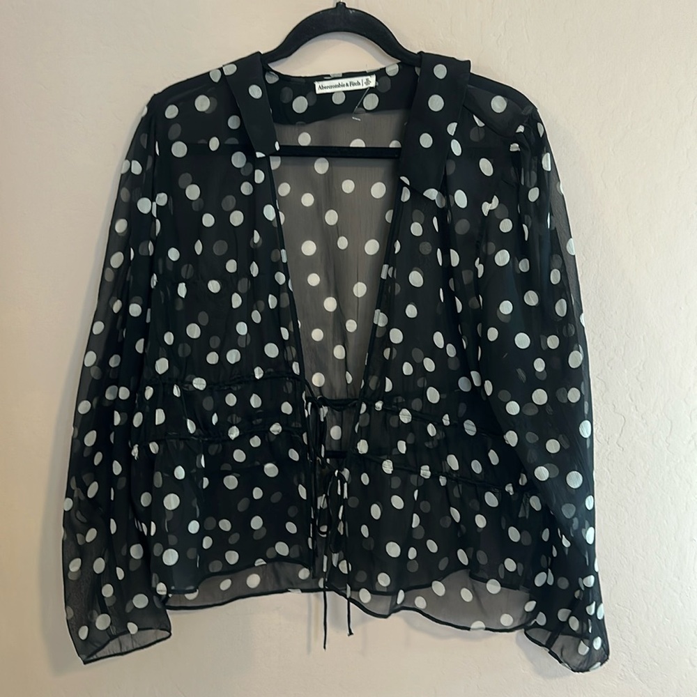 Abercrombie & Fitch Sheer Polkadot top